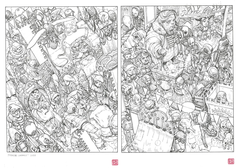 El Caballero del Ocaso III & IV — original drawings