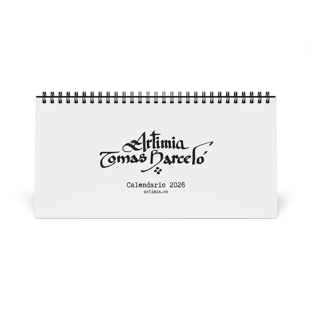 Calendar with 'Artimia Tomas Barcelo' branding on a white background