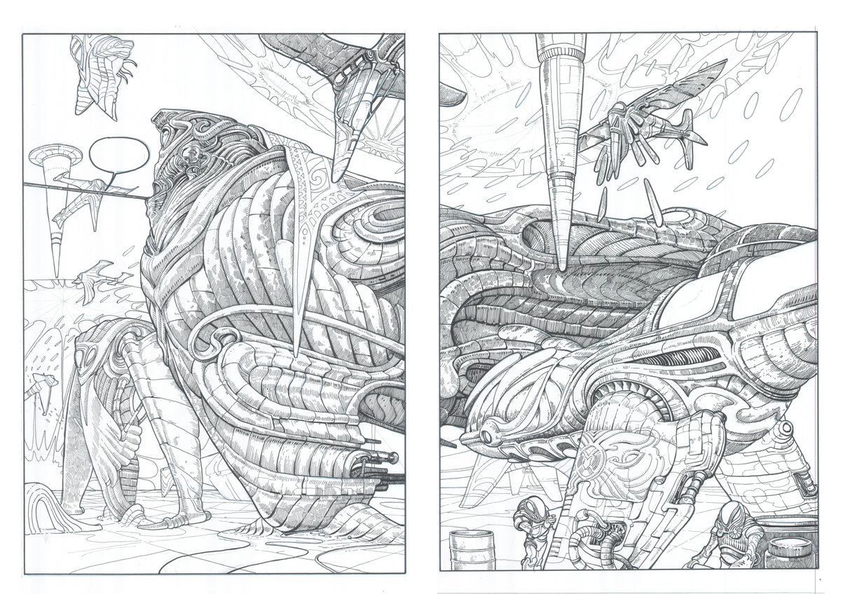 Fantasmas de Zalsunda, pages LXXIV-LXXV — original drawings