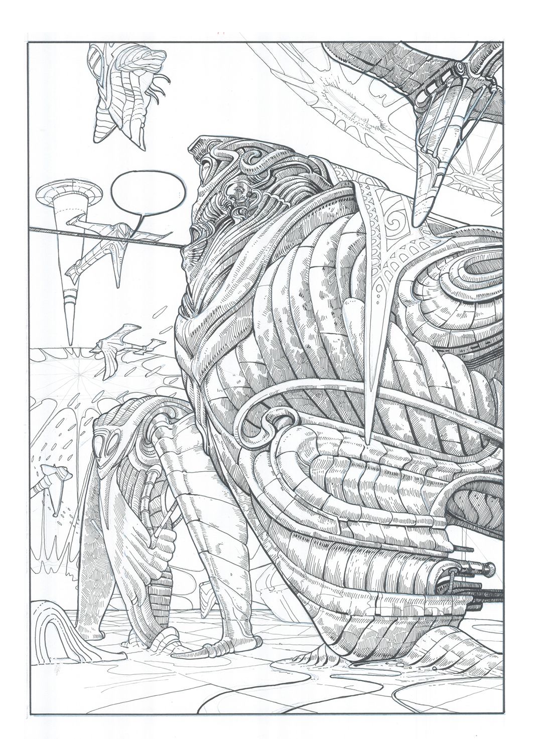 Fantasmas de Zalsunda, pages LXXIV-LXXV — original drawings