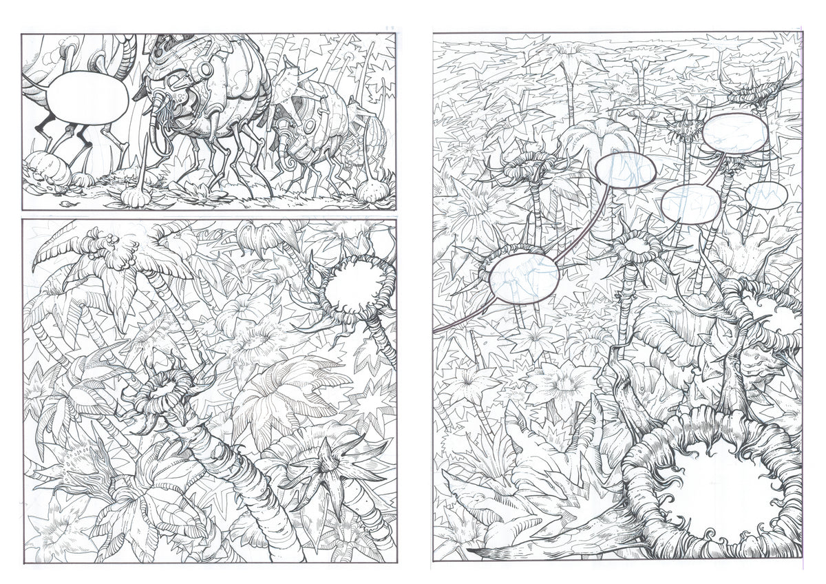 Fantasmas de Zalsunda, pages XLIV-XLV — original drawings