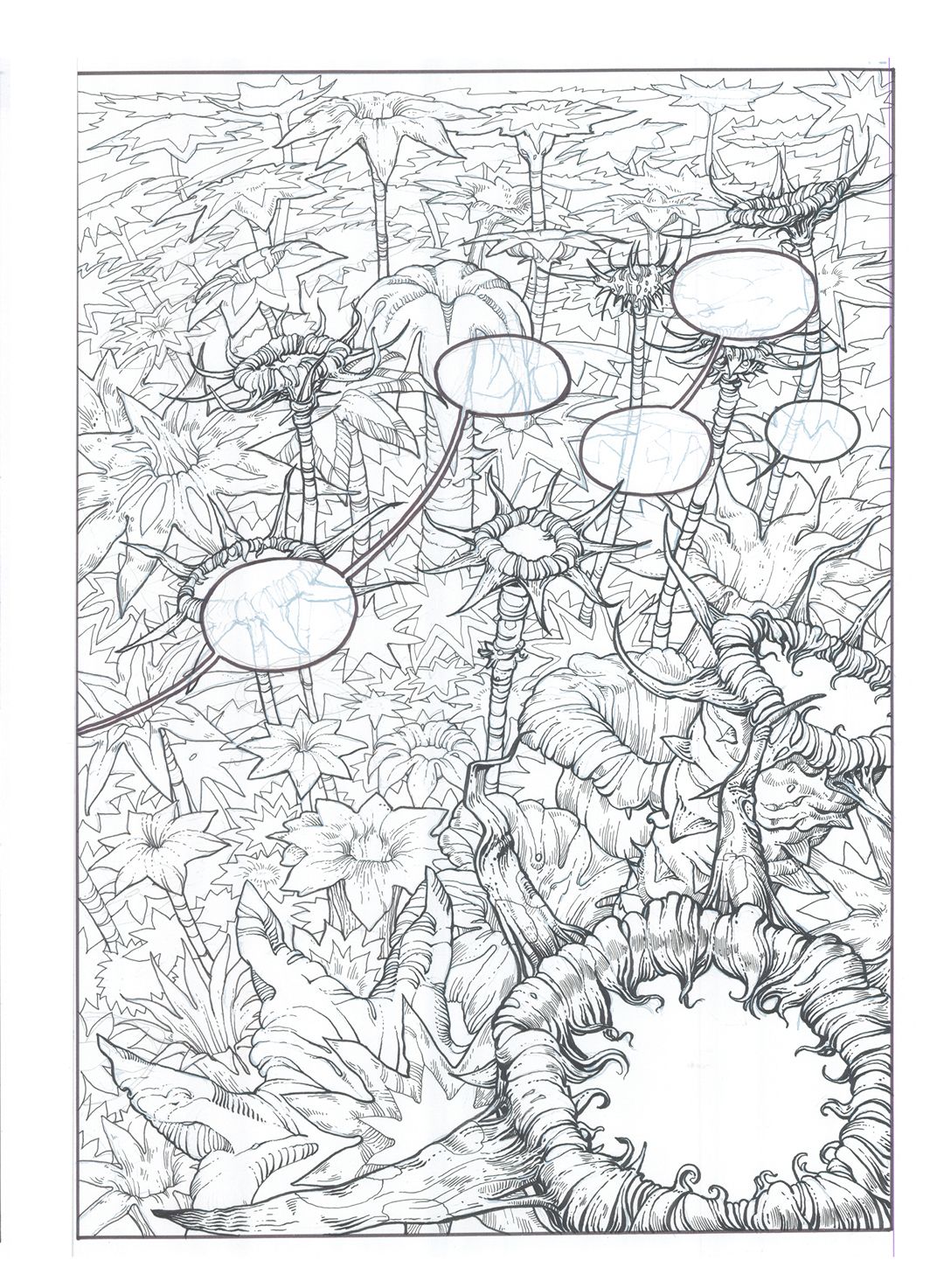 Fantasmas de Zalsunda, pages XLIV-XLV — original drawings