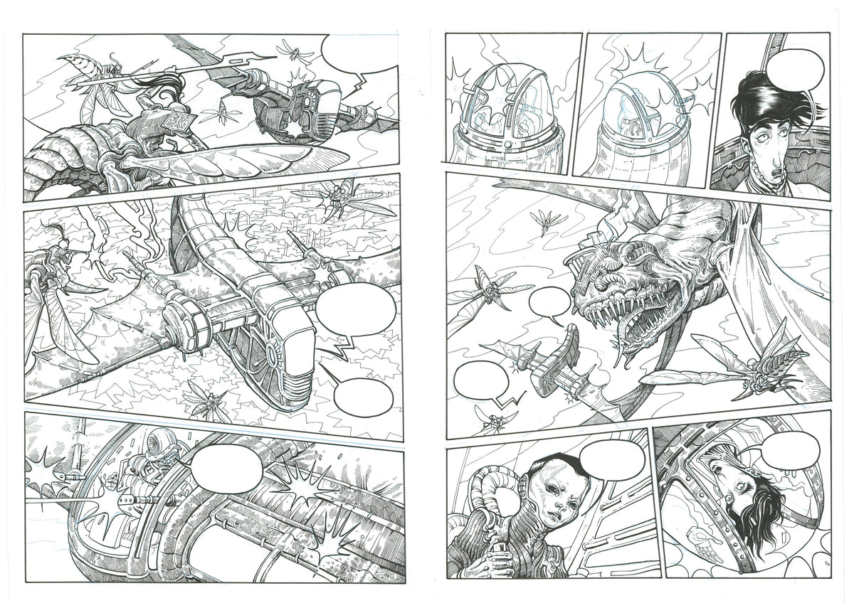Fantasmas de Zalsunda, pages XLVIII-XLIX — original drawings