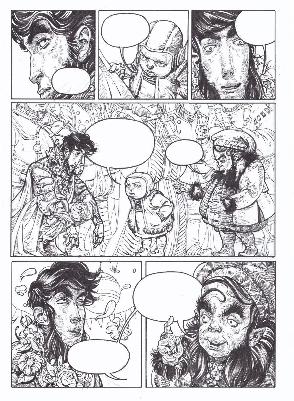 Fantasmas de Zalsunda, page VIII — original drawing
